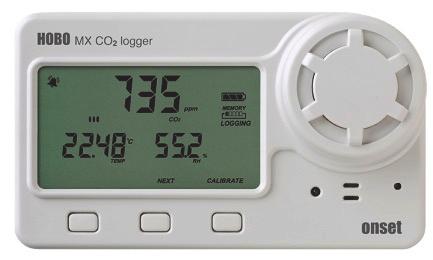 HOBO MX CO 2 Logger (MX1102A) Manual The HOBO MX CO 2 data logger records carbon dioxide, temperature, and relative humidity (RH) data in indoor environments using non-dispersive infrared (NDIR)