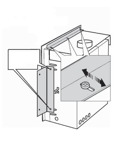 Appliance Preparation Top Heat Shield & Stand-offs Fitting 1. If installing appliance with top vent outlet, remove the plate covering the vent hole in the top heat shield by unscrewing four screws.