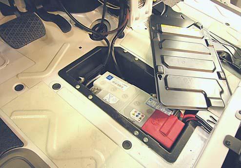 Chassis Battery Access (Located in compartment well ahead of driver seat) Chassis Battery Connector The chassis battery connector is located to the right of the accelerator pedal in the driver side