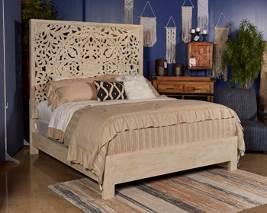 spring Queen Storage Bed (74S/77/98S) No box spring Solid Wood B805 Bantori (Signature Design) Hand carved bedroom pieces made from solid mango wood in India Casual