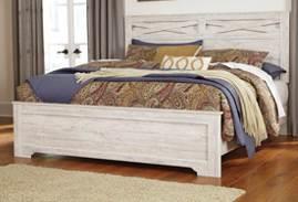 B218 Briartown Casual group in a replicated whitewash finish with authentic touch Panel headboards and -36 mirror feature X-rail detail Shapely handles are finished in a warm pewter color Drawers