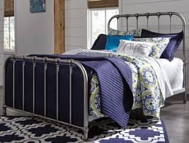 powder coat finish Headboard and footboard feature cast iron scroll details Available as a complete bed only Queen bed also available (see adult section) Twin Metal Bed (71) Full Metal Bed (72)