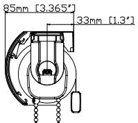Mounting Depth Illustrations Continuous Cord Loop with 1 1/8 Clutch Continuous Cord Loop with 1 1/2 Clutch Min Mounting depth:1.969 ~3.