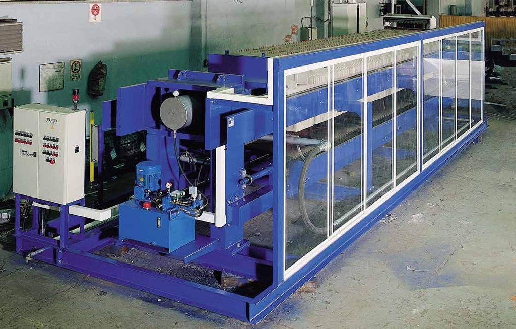 FILTER PRESSES A filter press is a type of mechanical equipment which achieves solid-liquid separation of slurry using pressure filtration with the help of filter plates and clothes.