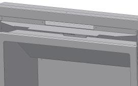 4) Install bottom louver by sliding the two bracket clips into the brackets located underneath the bay door.
