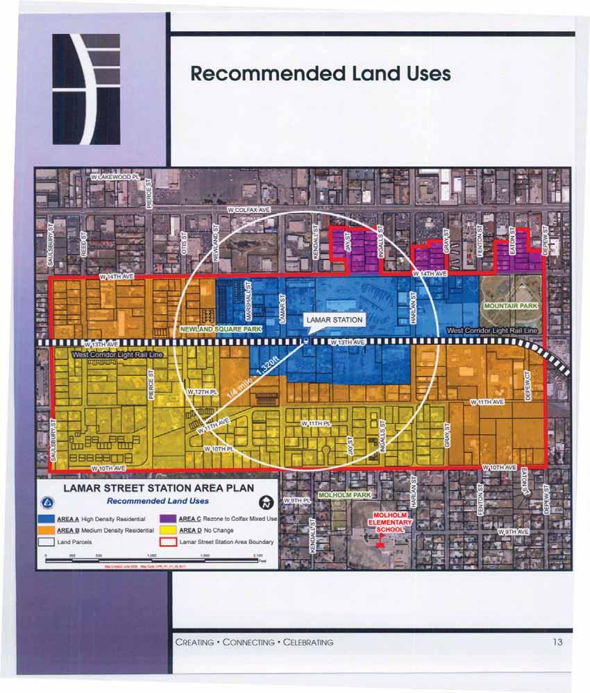 Recommended Land Uses AREA 0 No Change o Lamar Street