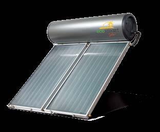 ROOF MOUNTED Electric or Gas boosted Solar Hot Water Traditional type Solar Hot Water system with the tank also on the roof Marine-grade stainless steel tank for lighter lifting on the roof High