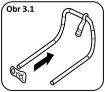 1 Connect the top and bottom part of the handle using the included screws and thumb nuts. Figure 2.2 Slide both handle ends into the holes in the body of the lawnmower.