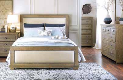 STONEY CREEK COTTAGE BEDROOM PLUS FREE MATTRESS A distressed, antique white finish and louvered headboard create the
