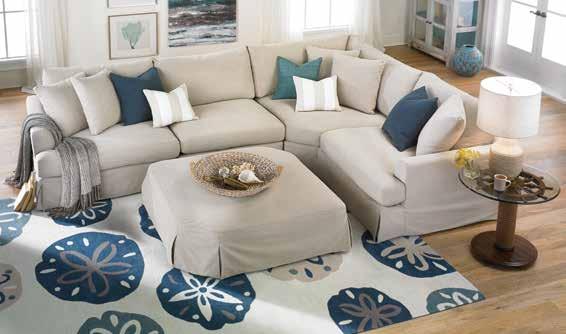 cushions over a kiln-dried hardwood frame and 8-way hand-tied coils. Airy white LiveSmart stain resistant slipcover is removeable and cleanable.