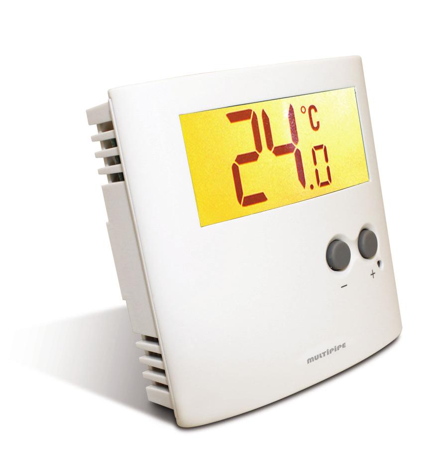 22-02402 24 V Digital Room Thermostat Stylish digital room thermostat with large backlit LCD display.