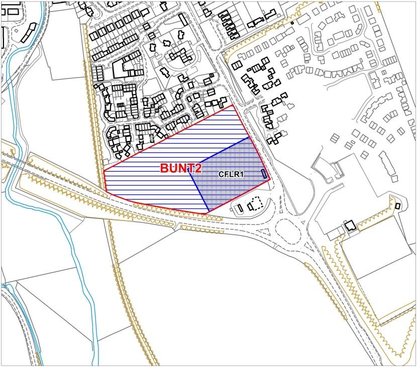 Chapter 6. Buntingford 6 Figure 6.2 Site Location: Land west of London Road Crown copyright. All rights reserved. 2015. LA Ref: 100018528. Policy BUNT2 First School Site Allocation I.