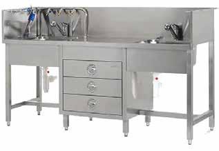 Pre Washing Counter SMP 1051 For entire sterilization required places Manufactured from 304 grade stainless steel One sink with triple