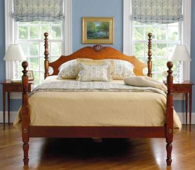 We offer a special extended headboard with a hand carved shell. Post height is 57.