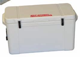 00(150L) CUBE ICE BOX (below) CAPACITY: 45 and 60-litre L505mm x W450mm x H400mm (45L), L595mm x W450mm x H440mm (60L) RRP: $100 (45L), $125 (60L) MACKEREL BOX (above) These ice-boxes are