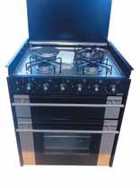 compact design with a modern appearance W480mm x D370mm x H90mm 700-05200 Smev S/Steel oven with 3 gas burners, 1 electric 800W hotplate, and gas griller.