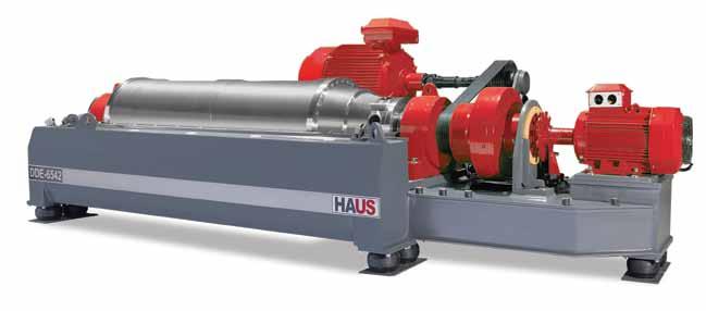 HAUS SERIES ENVIRONMENTAL DECANTERS SET THE NEW STANDARDS Modern and high performance HAUS decanters are designed for municipal and industrial waste water treatment plants as well as potable water