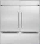 refrigerator with left-hinged door (stainless steel and black door panels available; custom wood panels can be ordered from your cabinetmaker) ZIC360NRRH 36"-wide, 20.6-cu.-ft.