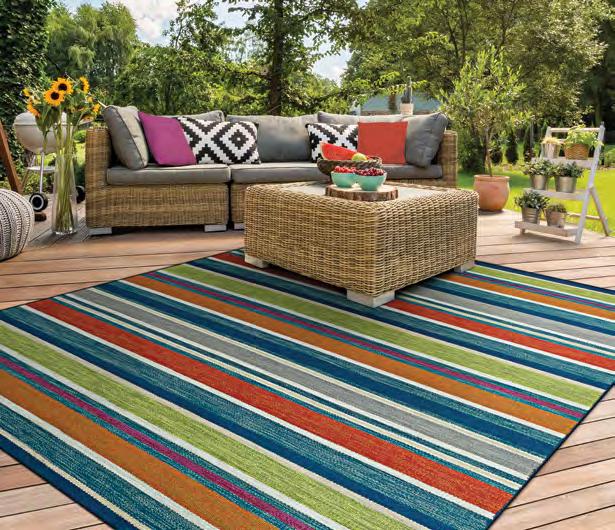 COTTAGES collection 100% PET (High Content Recycled Materials Used) Hand-Woven Reversible Area Rugs Relaxed Easy Living Patterns, Fresh Natural Color Palette Suitable for Outdoor/Indoor Use