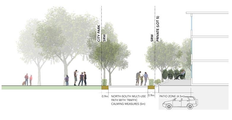 3.5.2 City Park East Boundary A prominent easement for public use is proposed for the eastern edge of the City Park, directly adjacent to a residential building and the