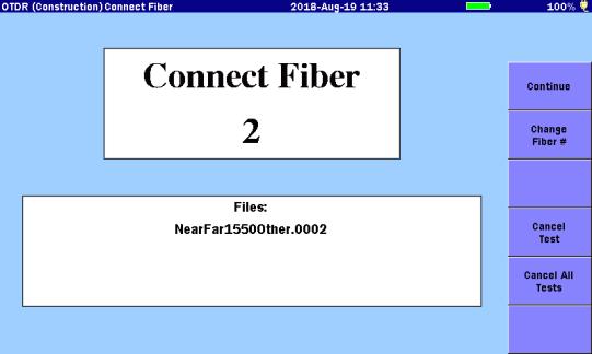 ) First fiber measurement Second fiber measurement Multiple optical fibers can be measured continuously under the same setting