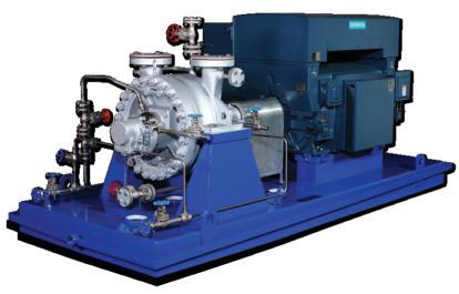 8 Horizontal Process Pumps Two Stage Radially split, horizontal two stage centrifugal pump Centerline mounted Diffuser / volute combined casing Single suction, radial, closed impeller Double suction