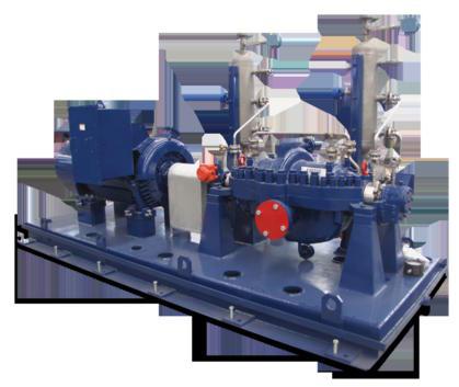 9 Horizontal Multi-stage Pumps (Diffuser) Axially split, horizontal multistage centrifugal pump Near-centerline mounted Diffuser casing Single suction, enclosed impeller Thrust compensation by