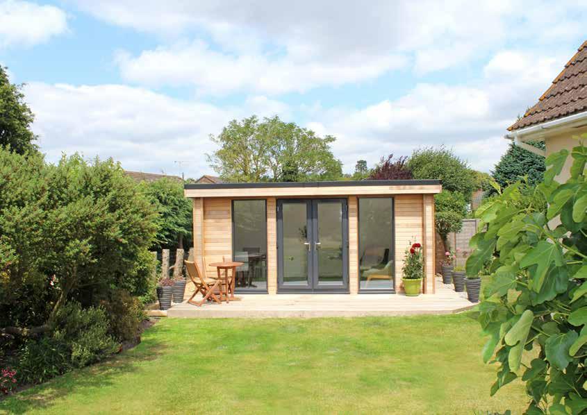 49m H Western Red Cedar horizontal timber clad exterior finishes the look of our Garden Offices, typically with two pillars framing the front façade. Want to find out more?