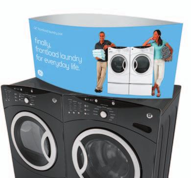 Show and tell Display the GE frontload washer and dryer to demonstrate their installation flexibility 1.