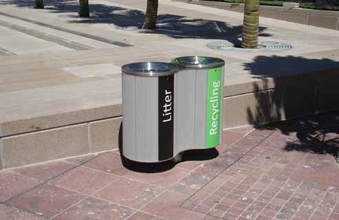 Proposed recycle bins Existing bins retained Install new rubbish bins in the core CBD at appropriate locations, with added