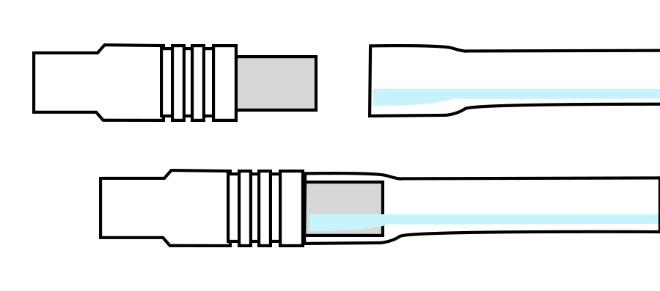 1. Attach the silicone duck valve to the underside of the connector. 2. Attach the breastshield to the connector.