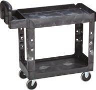 2-SHELF UTILITY CARTS Molded one-handle carts. Perfect for transporting equipment and heavy loads. Nonmarking casters. 4520-88 Foam, 500 lb.