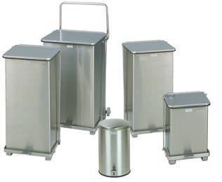 CONTAINERS WASTE CONTAINERS, RECYCLING CONTAINERS & ACCESSORIES STEP-ON CONTAINERS Self-closing lid with integrated damper reduces excessive noise.