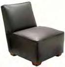 H 8308 armless chair Charcoal Leather