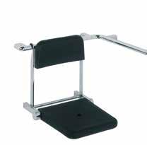 chrome/black 850 mm foldable grab rail with arm rest, with paper roll