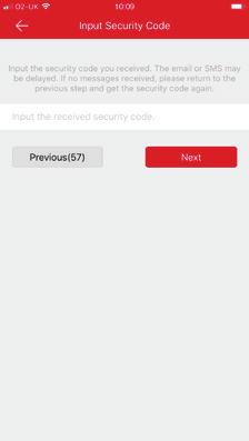 6. Enter the 4 digit security code you will receive via email or text message, depending