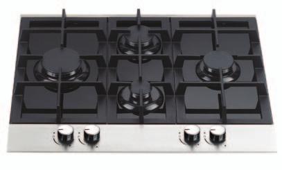 Gas/electric hobs UBGHDFF60L 60cm gas on glass hob cast iron pan supports 4 x