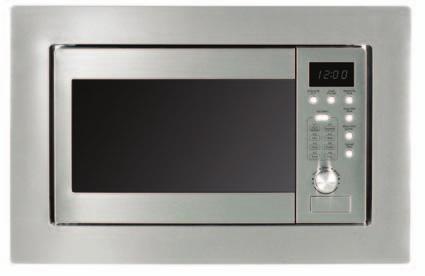 Microwaves OBM20SS Built-in solo microwave oven 20 litre 800W 5 power levels 10 auto cooking functions Height 382mm Width 595mm