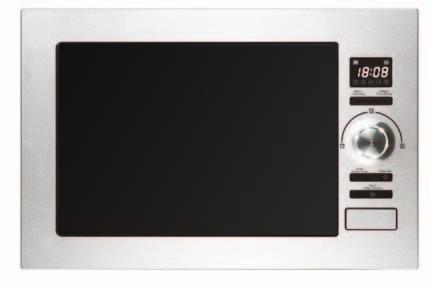 auto cooking functions Height 388mm Width 595mm Depth 382mm OBMG25BK Built-in microwave oven & grill - black with steel trim 25