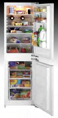 Refrigeration FC5050F Fully integrated frost free 50/50 fridge freezer 15 Frost free Wire shelves clear storage compartments Wire wine