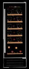 5kg 21 LITRE BYWC300 300mm wine cooler 18 bottle capacity Electronic push button control LED display Internal white led light Wooden shelves One temperature zone 5-22ºC djustable temperature Smoked