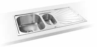 0 deep bowl inset sink & drainer with deep bowl - l/r handed Installation - top mounted