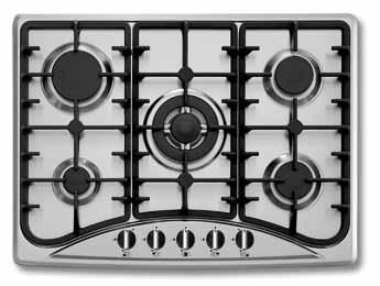 supplied Front controls FSD (Flame Safety Device) Dimensions (unpacked) WxD Worktop cut out WxD 585 x 500mm 560 x 480mm 12kg BW68 70cm gas hob 5