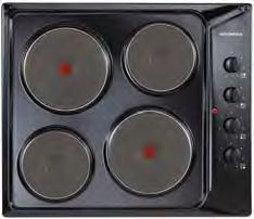 BUILT-IN HOBS 60CM SOLID PLATE ELECTRIC HOB 2 Rapid Plates 1 X 2 Kw Plates 2 X 1.