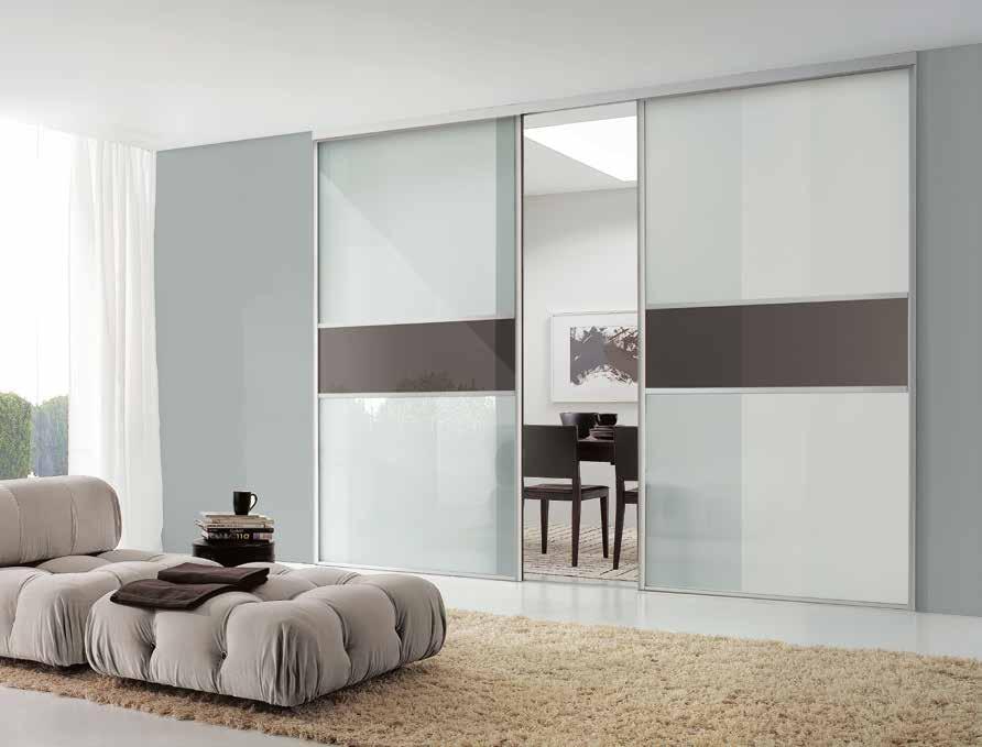 Choose glass on both sides or a mirror with a different colour glass on the reverse to create that modern look.