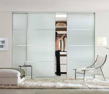 mirror (exclusive to custom sized doors) Size options Fixed sized doors Available to fit an opening height of 2260mm in 3 set widths.