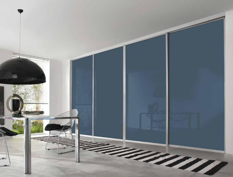 Choose glass on both sides or a mirror with a different colour glass on the reverse to create that modern look.