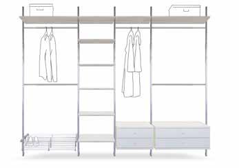 The Aura storage system runs floor to ceiling and can adapt with your lifestyle, allowing you to