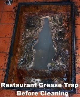 How to Maintain a Grease Trap 1. Trap should be cleaned prior to start of the business day. (Grease will be congealed and easier to remove when the grease trap is cold.) 2. Remove access lid. 3.