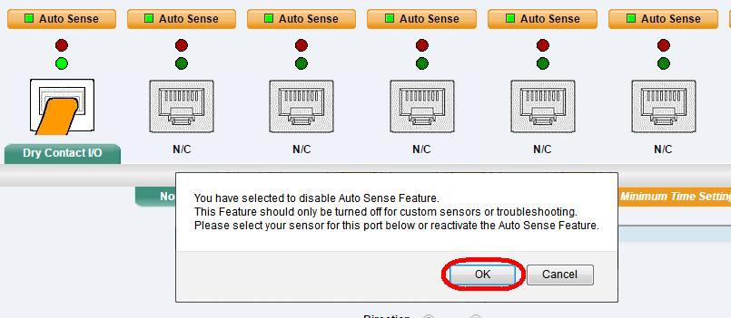 type sensor. Click the Auto Sense button as shown in the screen shot above.